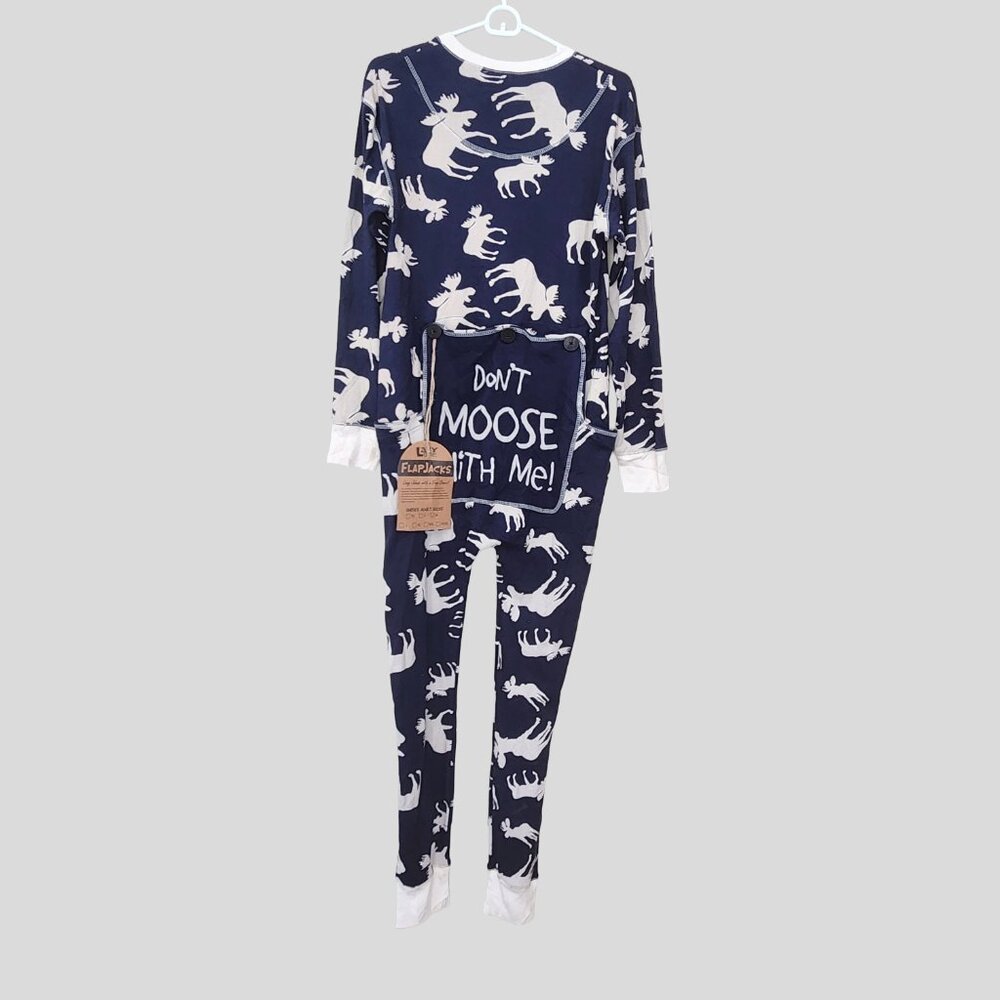 Lazy One Flapjack Adult PJs "Don't Moose with Me", Medium - Picture 4 of 6